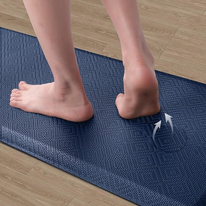 Mattitude Kitchen Mat Cushioned Anti-Fatigue Floor Mat Water Resistant Non-Slip Mats and Rugs Standing and Comfort Desk Mats for House Sink Office Laundry (Blue, 17.3"x60")