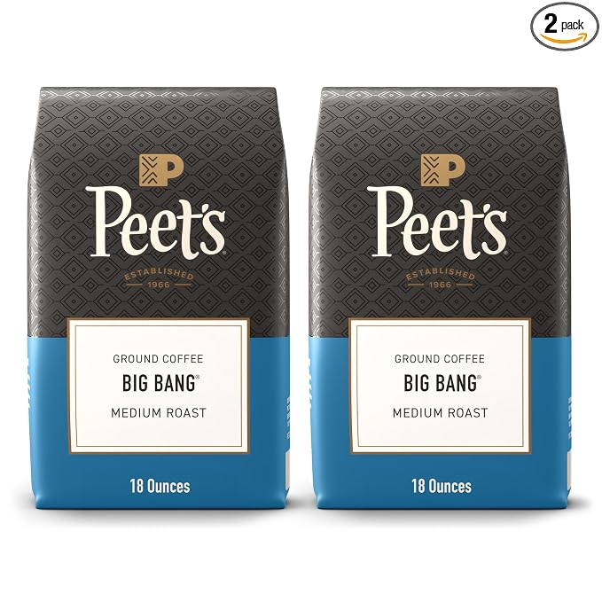 Peet's Coffee Medium Roast Ground Coffee | Big Bang | 36 Ounces | 2 Bags