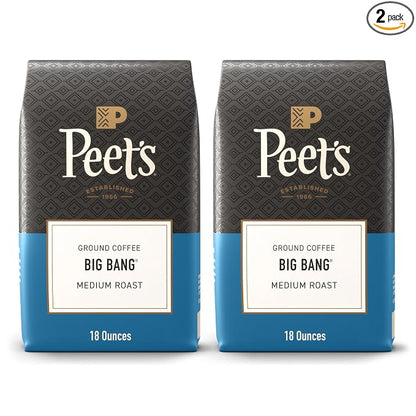 Peet's Coffee Medium Roast Ground Coffee | Big Bang | 36 Ounces | 2 Bags