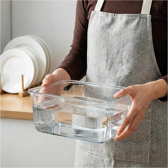 200oz Extra Large Glass Storage Containers with Airtight Locking Lid with Handle - 6000ml Large Glass Food Containers for Rotisserie Chicken/Turkey and Potluck, BPA Free Oven Safe