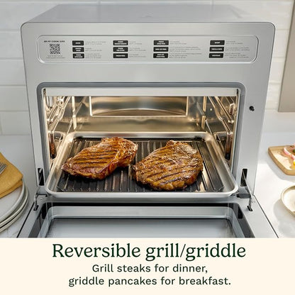 Cuisinart 15-in-1 Extra-Large Digital Air Fryer Oven with 9"x13" 2-in-1 Pan, Air Fry 4 Lbs of Wings, Cook a 13 Lb Turkey or 5+ Lb Chicken, Toast 9 Slices of Bread, and Bake a 13" Pizza, TOA-112