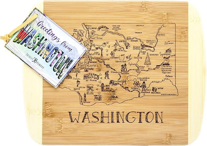 Totally Bamboo A Slice of Life Washington State Serving and Cutting Board, 11" x 8.75"
