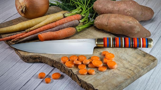 TOUCAN Chef Knife – 8-inch Blade Kitchen Knife – High-Hardness Japanese Steel Knives and Multicolored Handle – Ultra-Sharp Paring Knives – Birthday Gifts for Women and Men