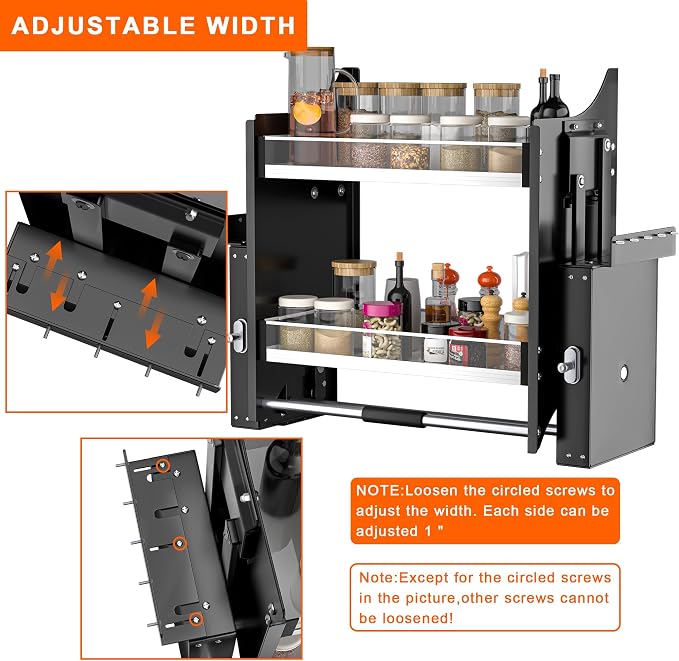 Pull Down Shelf,2-Tier Organizer for Upper Cabinets - Fits 30-32 Inch Wide Upper Cabinets, Heavy Duty Chrome Steel, Space Saving Storage Solution,black