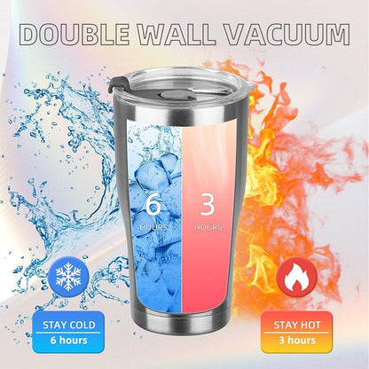 MEZMUT 20oz Coffee Tumbler with Lid and Straw Double Wall Vacuum Insulated Cup Stainless Steel Travel Mugs Insulated for Hot and Cold Leakproof Powder Coated Tumbler for Indoor and Outdoor