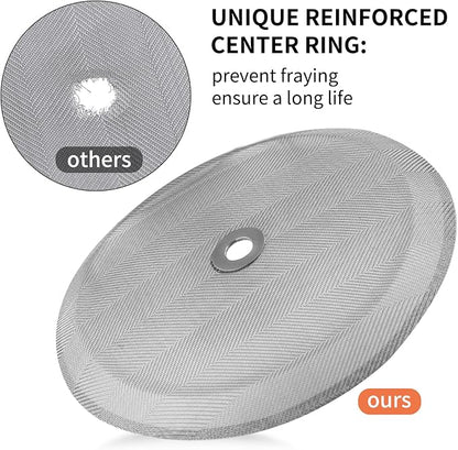 Sivaphe 6 Pieces French Press Replacement Filters Part, 3.15-4 Inch Cafetiere Coffee Maker Filter Stainless Steel, French Press Metal Mesh Screen for 1000 ml/ 34 oz/ 8 cup French Coffee and Tea Press