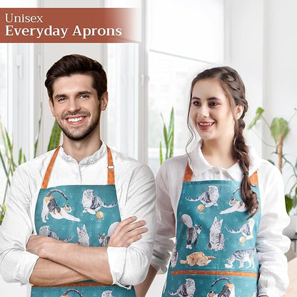 Maison d' Hermine 100% Cotton Apron for women with Pocket Kitchen Chef Apron for Men Cooking Spring Summer