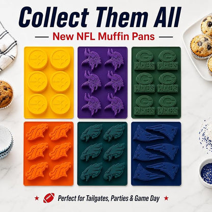 MasterPieces Game Day - FanPans NFL New England Patriots Silicone Muffin Pan - Dishwasher Safe