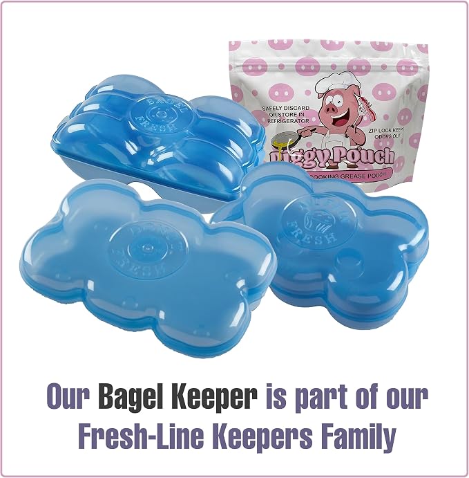 Touch Up Cup Bagel Fresh, Donut and Muffin Holder Container Storage Keeper Saver, Airtight and Reusable, BPA-Free, Holds 6 Bagels, 6 Donuts and 6 Muffins, As Seen On Shark Tank Products