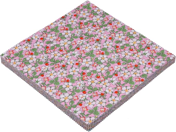 Nodsaw 42 pcs 10x10 Colorful Bright Pastel Spring Floral Printed Cotton Fabric Squares for Baby Girl, Layer Cake Fabric for Quilting 10 inch, Layer Cakes 10 inch Squares for Quilting, Quilt Kits
