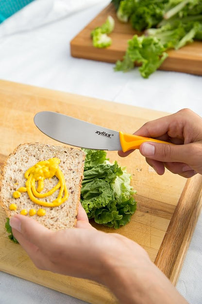 Zyliss Sandwich Knife & Condiment Spreader - Sandwich Spreader Knife for Butter, Cream Cheese, & Jellies - Butter for Bagels & Toast - Orange (Pack of 6)