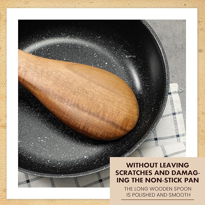 Baderke 1 Pcs 18 Inches Extra Long Wooden Spoons Large Non-stick Kitchen Wooden Spoons Giant Heavy Duty Stir Paddle for Cooking Mixing Stirring Heat Resistant Cooking Tool Chef Mom Gifts (Acacia)