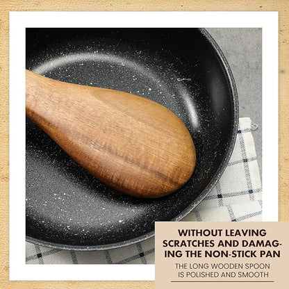 Baderke 1 Pcs 18 Inches Extra Long Wooden Spoons Large Non-stick Kitchen Wooden Spoons Giant Heavy Duty Stir Paddle for Cooking Mixing Stirring Heat Resistant Cooking Tool Chef Mom Gifts (Acacia)