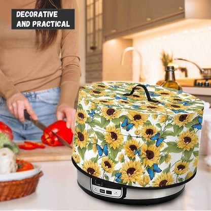Butterflies Sunflowers Slow Cooker Cover Protection Crock for Pot Dust Cover Fits for Most 6-8 Quart Small Kitchen Appliance Decor