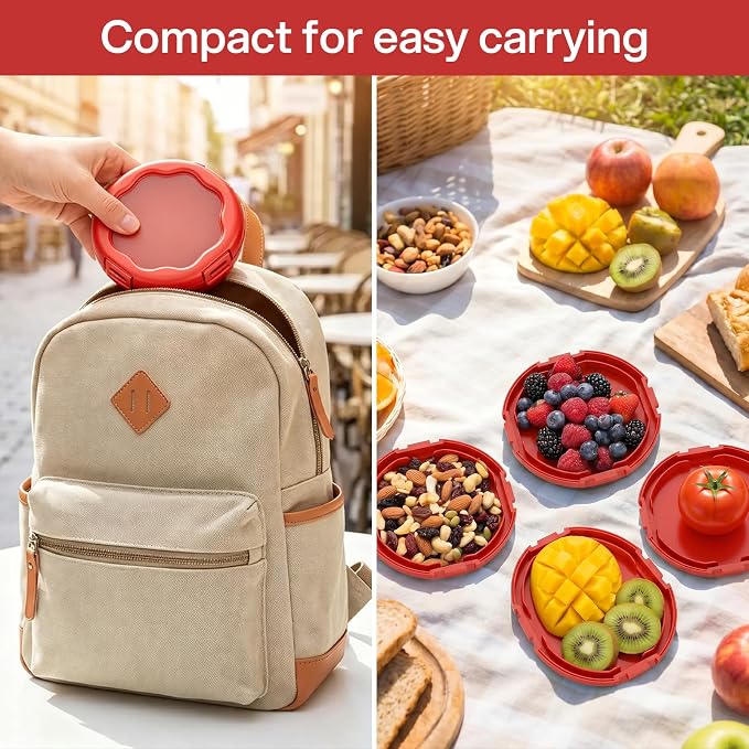 CLEANGOR Tomato Saver with Snap-On Lid, Silicone Food Saver, Tomato Storage Containers Reusable, Vegetable and Fruit Storage Containers, Reusable Kitchen Gadget, Dishwasher Safe (1, Red)