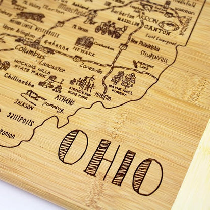 Totally Bamboo A Slice of Life Ohio State Serving and Cutting Board, 11" x 8.75"