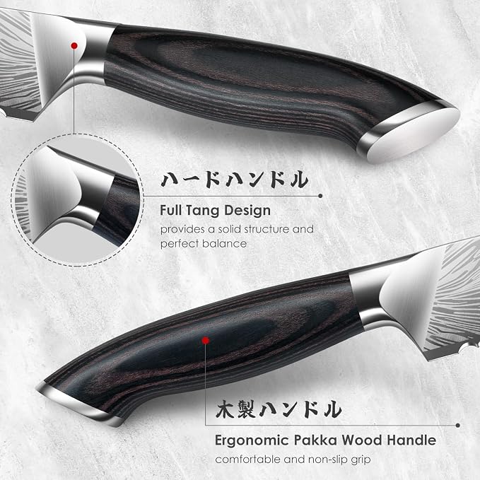 10 inch Bread Knife in Powder Steel, Serrated Bread Knife for Homemade Bread Sourdough Ultra Sharp Bread Slicer Knives with Ergonomic Pakkawood Handle for Sourdough, Turkey and Fruit