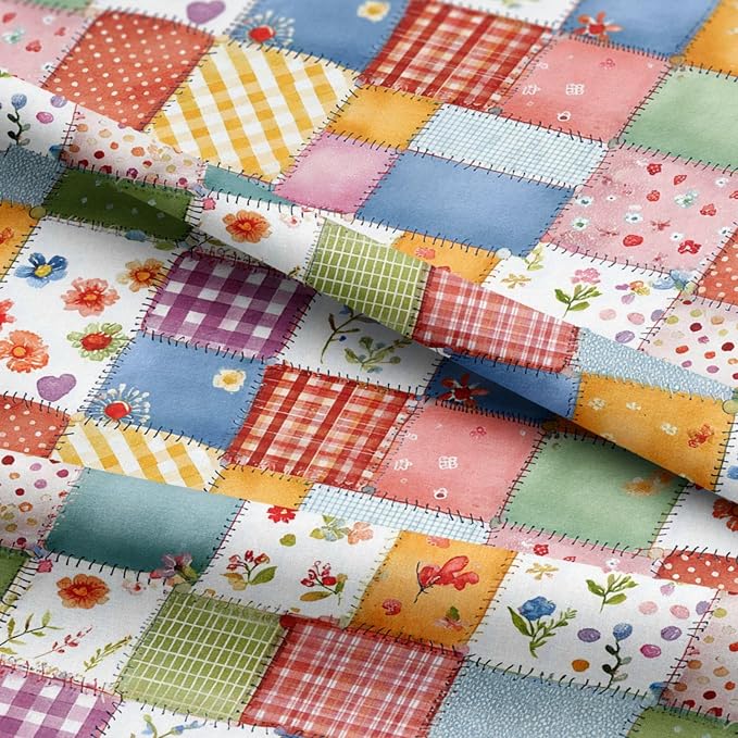100% Cotton Fabric by the Yard – Turkish Quality Quilting & Sewing Fabric, 1 Yard x 1.69 Yards Wide, Patchwork Cotton for Crafts