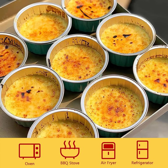 5oz Mini Cake Pans with Lids 25 Pack, Foil Muffin Tin Small Baking Cups, Disposable Cupcake Containers Creme Brulee Ramekins Cupcake Liners for Bake Sales Valentines-Pink