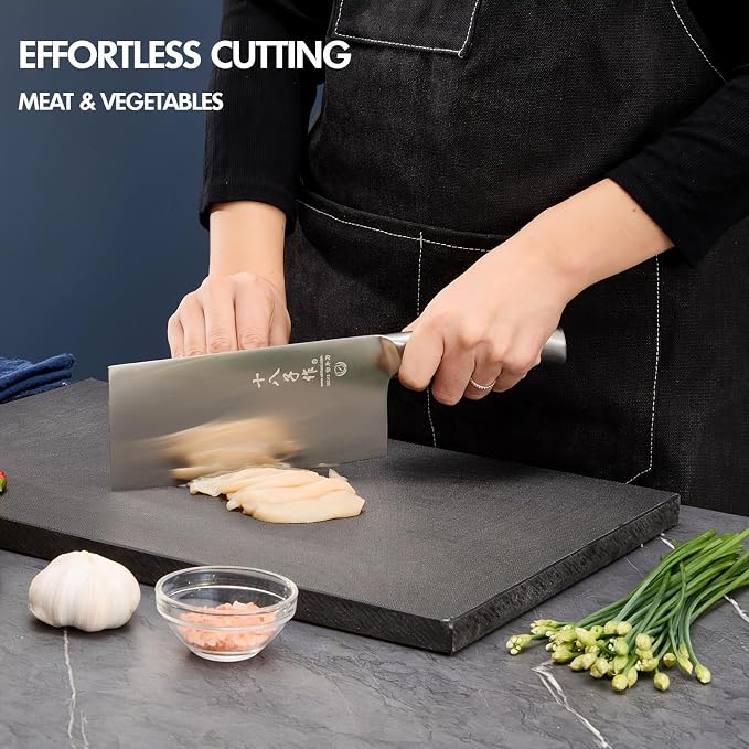 SHI BA ZI ZUO 2-Piece Kitchen Knife Set, Cutting Knife Chinese Chef's Knife and Fruit Knife, Professional Knife Set with Stainless Steel Handle for Meat and Vegetables