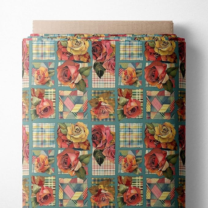 100% Cotton Fabric by the Yard – Turkish Quality Quilting & Sewing Fabric, 1 Yard x 1.69 Yards Wide, Patchwork Cotton for Crafts