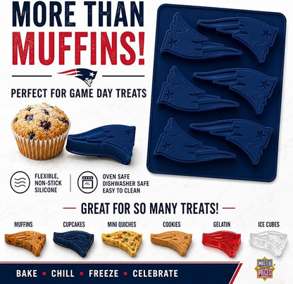 MasterPieces Game Day - FanPans NFL New England Patriots Silicone Muffin Pan - Dishwasher Safe