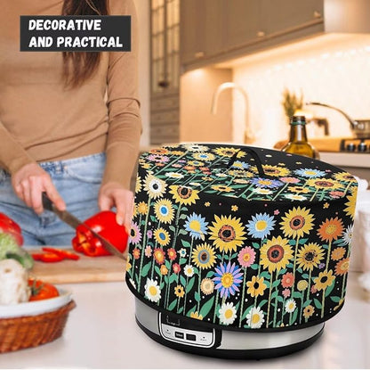 Sunflower Daisy Slow Cooker Cover for Pot Dust Cover Fits for Most 6-8 Quart Oval Slow Cooker Dustproof Small Appliance Accessories Decor