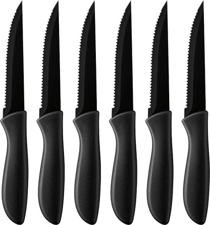 Cuisinart C55-6PCSBK 6-pc. Ceramic Coated Steak Knife Set (Black), Black