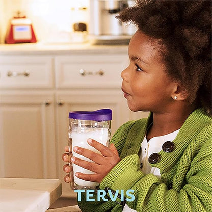 Tervis Clear & Colorful Lidded Made in USA Double Walled Insulated Tumbler Travel Cup Keeps Drinks Cold & Hot, 10oz Wavy, Yellow Lid
