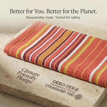 Urban Villa Kitchen Towels 100% Cotton Dish Towels for Kitchen(Set of 6) 20”x30” Dish Cloths Highly Absorbent Kitchen Linen Set with Hanging Loop Perfect for Drying Dishes Cleaning Hand Towels - Rust