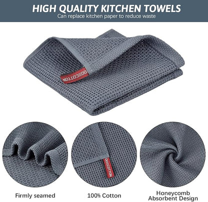 Nialnant 12 Pack Dish Towels,100% Cotton Kitchen Towels,Soft and Absorbent Kitchen Dish Rags, Dish Towels for Washing Dishes-12x12 Inch