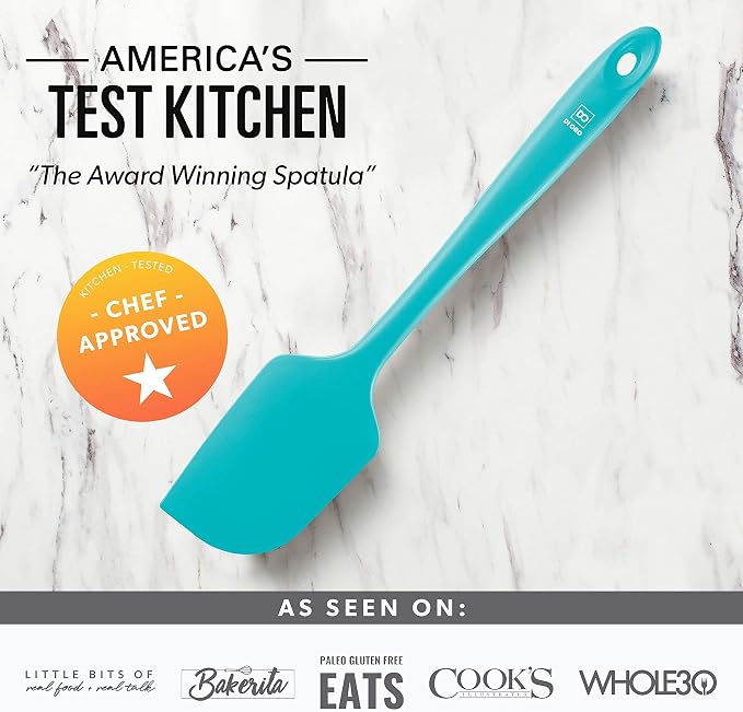 DI ORO Silicone Spatula Set - Rubber Kitchen Spatulas for Baking, Cooking, & Mixing - 600°F Heat-Resistant & BPA Free Silicone Scraper Spatulas for Nonstick Cookware - Dishwasher Safe (3pc, Teal)