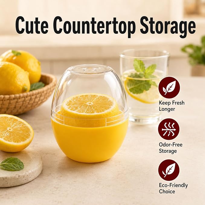 Onion Keeper - Avocado Saver, Tomato, Lemon, Garlic Storage Containers - Reusable Holder and Organizer