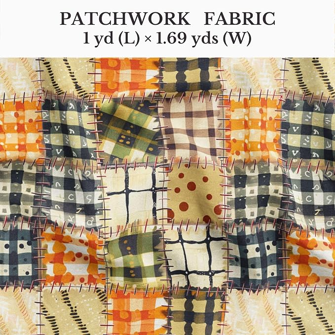 100% Cotton Fabric by the Yard – Turkish Quality Quilting & Sewing Fabric, 1 Yard x 1.69 Yards Wide, Patchwork Cotton for Crafts