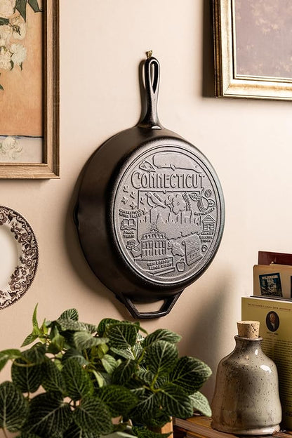 Lodge Manufacturing Company 12 Inch Seasoned Cast Iron Skillet w/Connecticut Road Trip