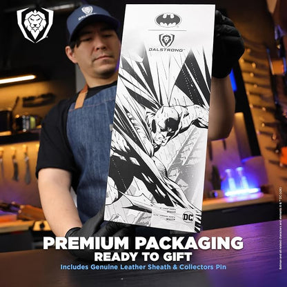 Dalstrong Knife Set - 2 Piece - BATMAN™ Shadow Black Edition - 8" Chef Knife 3.75" Paring Knife - High Carbon 7Cr17MoV Steel - Black Titanium Kitchen Knife - Collection Item - G10 Handle - Sheath