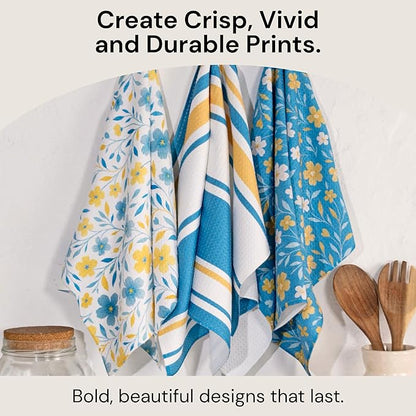 Microfiber Wholesale Sublimation Towels 6-Pack – 16x24 Waffle Weave Polyester Blanks for Dye Sublimation – Crisp Vibrant Transfers, No Pre-Treatment, 360 GSM – Kitchen Dish Towel Blanks for Heat Press