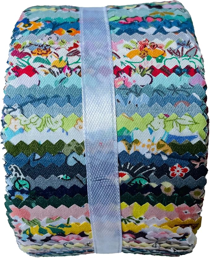 40 Strip Jelly Roll Fabric Strips for Sewing, 100% Cotton for Quilting Crafting, Precut Bundles2.5 x 44" 40 Colors Printed Fabric
