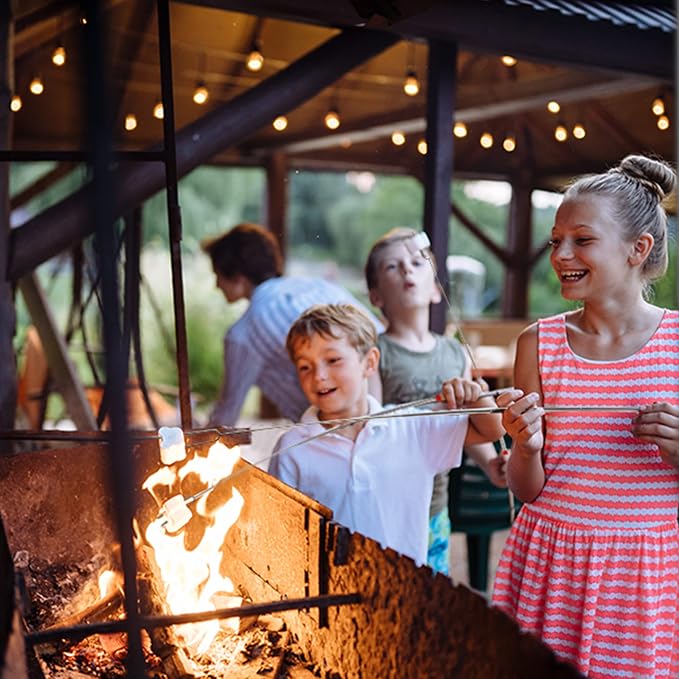Zulay Sturdy Marshmallow Sticks for Fire Pit Extra Long - Great Smores Sticks Smores Kit for Fire Pit - Marshmallow Roasting Skewers - Hot Dog Fork Bonfire Glamping Camping Accessory 32" Value 4 Pack