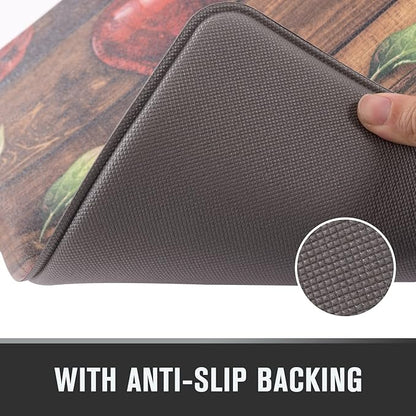 Carvapet Kitchen Floor Mats 2Pcs, Anti Fatigue Rugs and Mats Farmhouse Apples Non-Skid Cushioned Floor Comfort Mat for Kitchen, Doorway, Sink, Laundry, 17"x27"+17"x47"