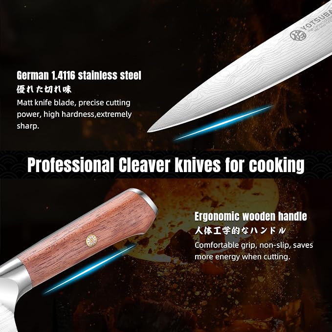 YOTSUBA 5 Inch Utility Knife, Japanese Petty Knife – Ergonomic Rosewood Handle, Full Tang, Razor Sharp High Carbon German Steel Paring Knives, Premium Gift