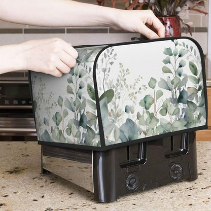 Botanical Leaves 4 Slice Toaster Cover Wide Slot Dustproof Bread Maker Cover Fingerprint Bakeware Protection Kitchen Appliance Toaster Bag