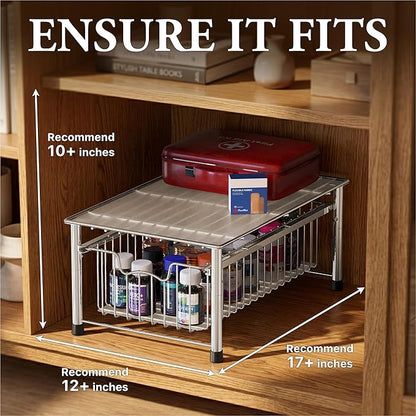 Simple Houseware Stackable Basket Drawer, Chrome