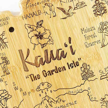 Totally Bamboo Destination Kauai Serving and Cutting Board, Includes Hang Tie for Wall Display