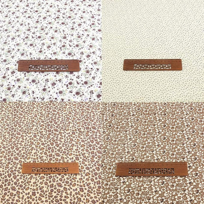 100% Cotton Fabric for Sewing - 8 Pre-Cut Squares (20"x20"), Floral DIY Patchwork Quilting Fabric (Brown White)