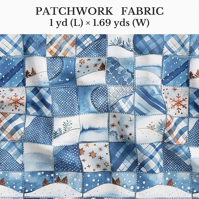 100% Cotton Fabric by the Yard – Turkish Quality Quilting & Sewing Fabric, 1 Yard x 1.69 Yards Wide, Patchwork Cotton for Crafts