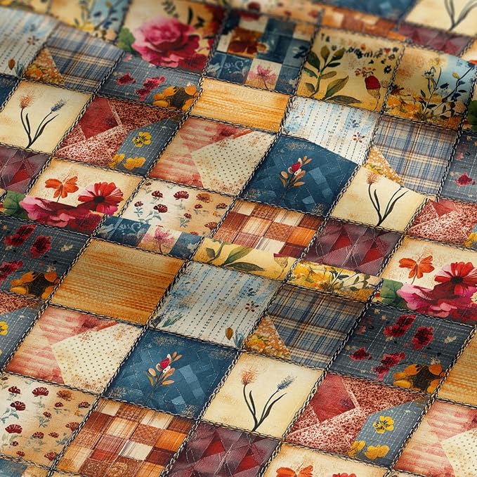 100% Cotton Fabric by the Yard – Turkish Quality Quilting & Sewing Fabric, 1 Yard x 1.69 Yards Wide, Patchwork Cotton for Crafts