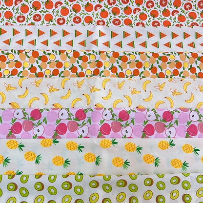 7 pcs 20" x 20" Cotton Fabric DIY Making Supplies Quilting Patchwork Fabric Fat Quarter Bundles DIY for Quilting Cotton Patchwork Cushions (new Fruit, 20" x 20")
