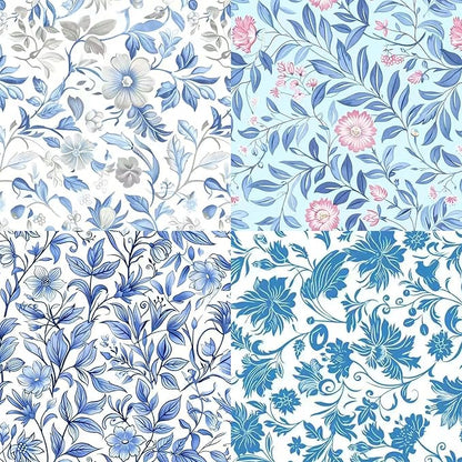 HANPATQUI 50PCS 10 x 10 inch 100% Cotton Fat Quarters Fabric for Sewing and Quilting Bundles Precut Fabric Square for DIY Craft Patchwork-Bluepaisley