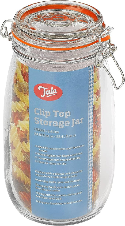 Tala 1.5 Litre Classic Lever Arm Storage Jar, Airtight Jar which is Perfect for Storing Foods and Preserving Freshly Made Goods, 1550